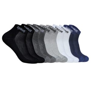 XJARVIS® Ankle Length Socks for Men & Women, Half Terry Cotton, Anti-Odor, Moisture-Wicking, Breathable Unisex Socks Combo, Solid Multicolor, Ideal for Running, Gym, Casual & Formal Wear, Free Size