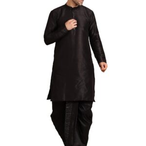 Men Dupion Silk Readymade Dhoti Kurta Set