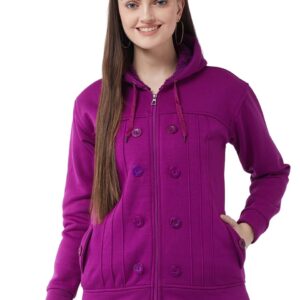 Pivl Casual Solid Full Sleeves Stylish Women Fleece Jacket with Zipper Hoodie II Hooded Neck II Winter Wear