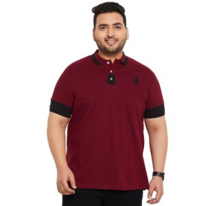 Bigbanana Plus Size Men's Regular Fit Solid Polo Tshirt