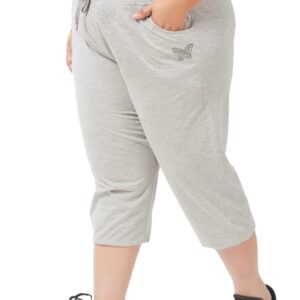 CUPID Women's Cotton Plain Capri 3/4th Knee Length Short Pant for Ladies