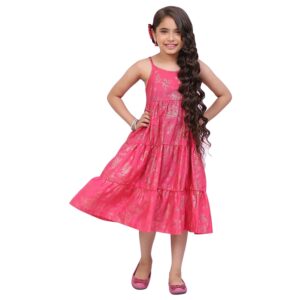 BIBA Girls Polyester Tiered Printed Kurta