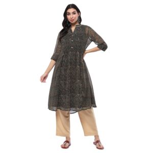 BIBA Georgette Women's Regular Kurta,Inner