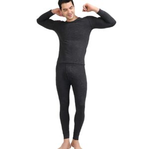 FREECULTR Men's Thermal Set | Antibacterial, Skin Friendly with Pure Cotton Blazetech Heat Retention | Slim Fit Solid Thermal Set Full Sleeve