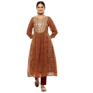 BIBA Women's Polyester Printed Regular Kurtas