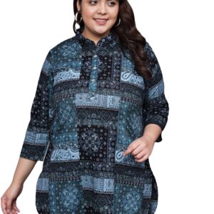 Tissu Women's Plus Size Multicolor Printed Pure Cotton Kurti