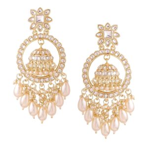 Yellow Chimes Kundan Earrings for Women and Girls | Danglers Earrings for Women Traditional Gold Plated Long Earrings | Eternal Elegance | Birthday Anniversary Gift for girls and Women (Design 5)