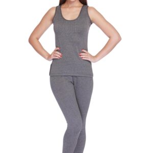 Wako Women's Cotton Quilted Sleeveless Thermal Winter Wear Vest and Pajama Slim Fit Innerwear Body Warmer Top Trouser Set