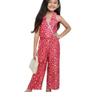 GORLYA Girl's Rayon Printed Sleeveless Kurta and Bottom Clothing Set For 1-10 Years Girl's
