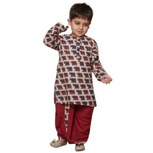AJ DEZINES Kids Ethnic Wear Pure Cotton Dhoti Kurta Set For Boys