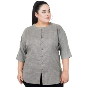 Indietoga Women Plus Size Cotton Linen Tunic Tops (2XL to 10XL)