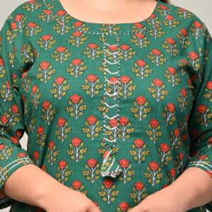 Women Printed Pure Cotton Plus Size Straight Kurta