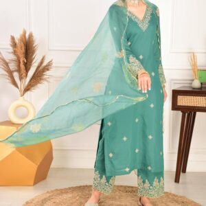 Embroidered Salwar Suit for Women Party Kurta Set For Women Modern Ethnic Wear
