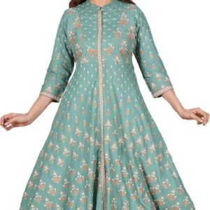 Yash Gallery Women's Rayon Floral Printed Anarkali Kurta for Women