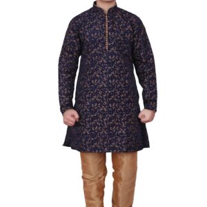 Pro-Ethic Style Developer Handloom Jacquard Silk Kurta Set for Boys | Traditional Ethnic Wear | Indian Dress for Kids | Pack of 1 (S-117)