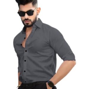Pinkmint Cotton Spread Collar Long Sleeve Shirt for Men Formal Wear Office Wear Multicolour