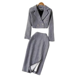 EUPHORIA WARDROBE Women's Elegant Co-ord Set - Tailored Blazer and High-Waist Skirt for Office and Formal Wear