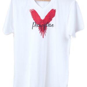Plus Size T Shirt for Women with Loose Fit V-Neck Printed
