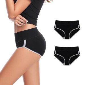 DIVING DEEP Womens Breathable 100% Hipser Regular & Plus Size Underwear | Cotton Brief | High Waist Full Coverage Tummy Controller | High Rise Underpants Womens Panties - (Pack of 2)