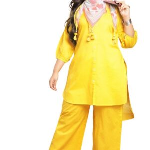 Janasya Dobby Women Cotton Kurta Set
