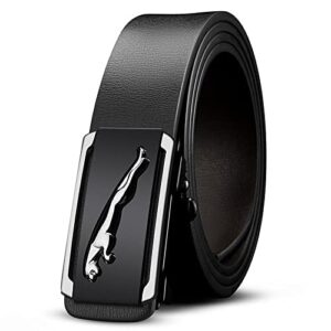 Street27®Mens Waist Belt Clickable Premium Leather Easy ClickLock Adjustable Casual Formal Wear Slide Lock HassleFree Click Buckle Effortless Closure Durable