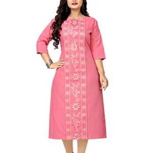 Women's Casual Embroidered Cotton Plus size Kurti
