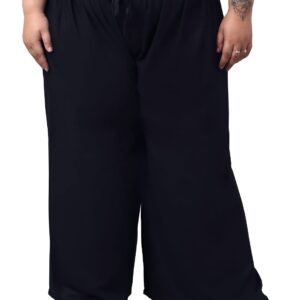 TREND LEVEL Plus Size Rayon Solid Relaxed Loose Fit Palazzo for Women's and Girls (Available Size S,M,L,XL,3XL,4XL,5XL,6XL,7XL,8XL,9XL,10XL,