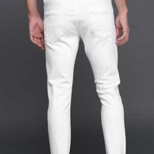 Threadsio Regular Fit Men's Jeans Stylish, Comfortable Cotton Blend Fabric for Casual & Formal Wear Durable, White Color (Pant_1109)