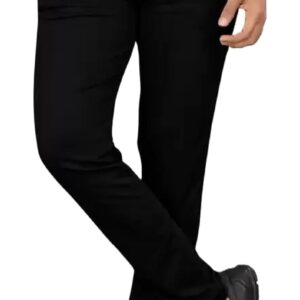 Men's Slim Fit Formal Trousers with Mid-Rise Waist and Lycra Blend | Solid Pattern and Button Closure | Ideal for Office, Business, and Everyday Wear