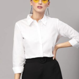 Style Quotient Women Solid Polycotton Regular Formal Shirt