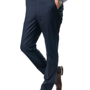 Jack and Jini Formal Pant with Expandable Waist for Men. Regular Fit, Flat Front, Premium Lycra Fabric for Office, Party and Casual Wear