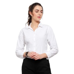 Blue Ronin Women Full Sleeve Stylish Western Official Formal Shirts for Women Regular fit Shirts for Women(Black-S