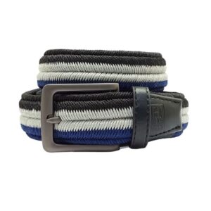 The Tie Hub Unisex Stretchable Woven Fabric Belt with Fishbone Weave | Hole-Free Design | Fits Up to 40 Inches Waist | Stylish & Durable | Perfect for Casual & Formal Wear