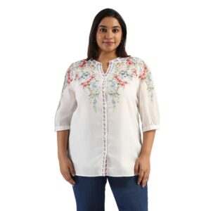 Presence Plus Size Cotton Printed Shirt