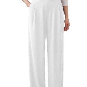 Shasmi Women & Girls Black Women's Solid Color pinplet Elasticated Wide Banding Slacks Loose Fit Pants (Pant 145)