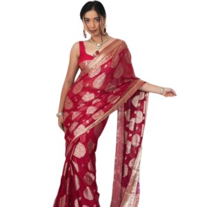 Shiv Textiles Ready to Wear Sarees for Women – Elegant Saree Gown | Premium Ready to Wear Saree for Women | Formal & Stylish Attire for Special Occasions.(ST-R-KP-5039-RED)