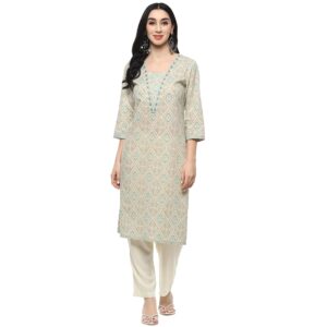BIBA Women's Rayon Regular Fit Casual Kurta