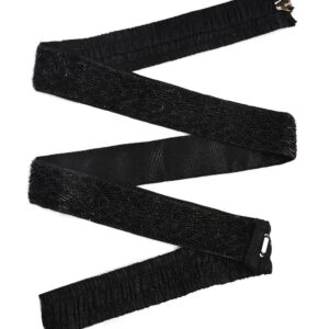 VAMA Women Fashion 2XL To 5XL Oversized Extra Long Cloth Waist Belt Kamarband Plus Size Kamarpatta For Dresses (Black Sontada Waist Belt)