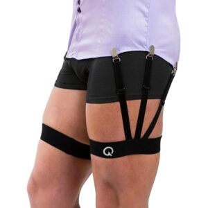 QUALIFT Shirt Tucker for Men - Skin-Friendly Soft Elastic Shirt Stays, Adjustable Shirt Garter Belt, Formal Shirt Holder with Non-Slip Strong Grip Clasp, Men's Tuck in Belt, Accessories for Man