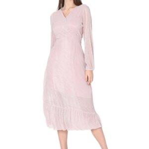 VERO MODA Striped Ruffled A-Line Midi Dress
