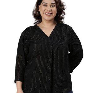 The Pink Moon Women's Regular Fit Polyester Plus Size Top - (TOP_6G_PRT)
