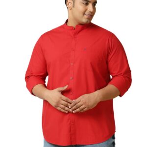 Thomas Scott Mens | Full Sleeve | Solid Plain Color | Regular Fit | Plus Size | 100% Cotton | Mandarin Collar | Casual | Shirt