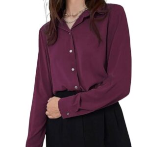 GRECIILOOKS Shirt for Women | Printed Casual Crop Top | Long Sleeve Stylish Collared |Korean Oversized Button-Down |Causal |Formal | Trendy