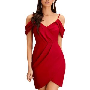 ADDYVERO V-Neck Sleeveless Cotton Blend Solid Bodycon Knee-Length Women Dress