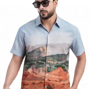 GRECIILOOKS Men's Half Sleeve Shirt, Stylish Printed & Solid Slim Fit Casual Formal Shirt for Men, Regular Fit Trendy Party & Office Wear