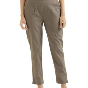 SAADAA Women's Slim Fit Mid Rise Trouser