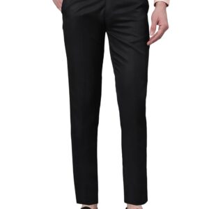 AVANOVA Men's Solid Ankle Length Flat Front Straight Slim Fit Casual Skinny Stretch Chinos Dress Business Pant with Pocket Suit Pants Clothing Office Formal Wear Work Trousers (M Pant 164)