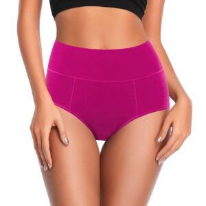 Women's Underwear Cotton High Waisted Full Coverage Briefs No Muffin Top Ladies Panties for women Plus Size & Regular Size
