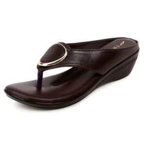TRASE Women's Fashion Sandal | Faux Leather, Comfortable & Stylish Wedges | Ideal for Casual & Formal Occasions 2 inches heel