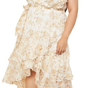 Max Plus Size Women Floral Printed Ruffled Midi Dress